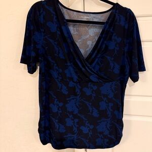 Lane Bryant Navy Floral Blouse
